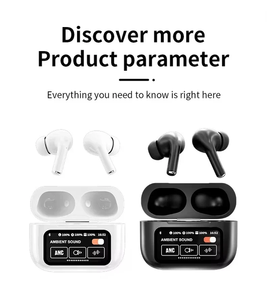 A9 Pro Airpods - A9 Pro Screen Airpods - Touch Screen Airpods - Airpods With Screen - Airpods Pro Anc Airpods - Digital Airpods - Lcd Airpods - Air Pods Pro - Anc Earbuds 28 Ratings18 Answered Questions