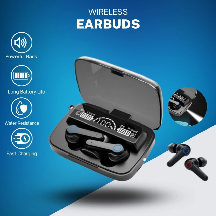 M19 Bluetooth Headset Wireless Tws Gaming Support Noise-cancelling Touch In-ear Mini Emergency Power Bank Headset